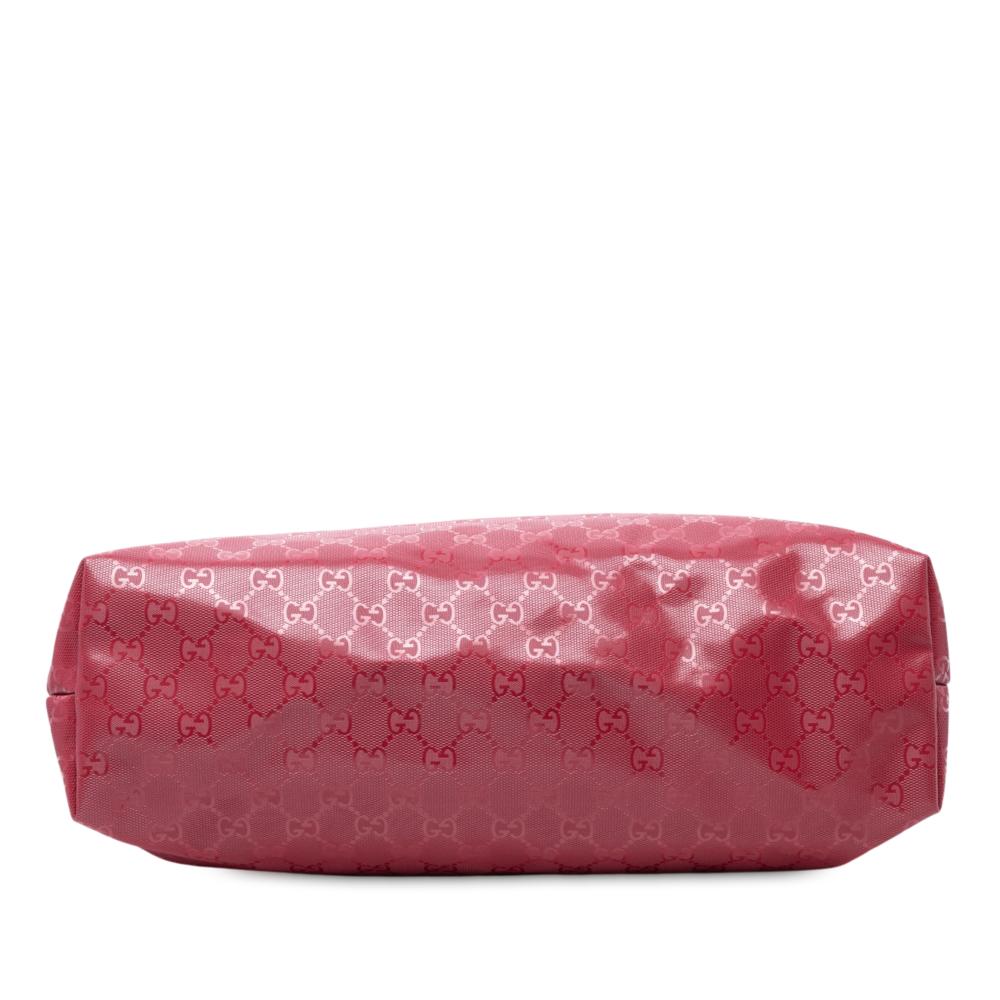 Gucci B Gucci Red Coated Canvas Fabric Medium GG Imprime Tote Italy