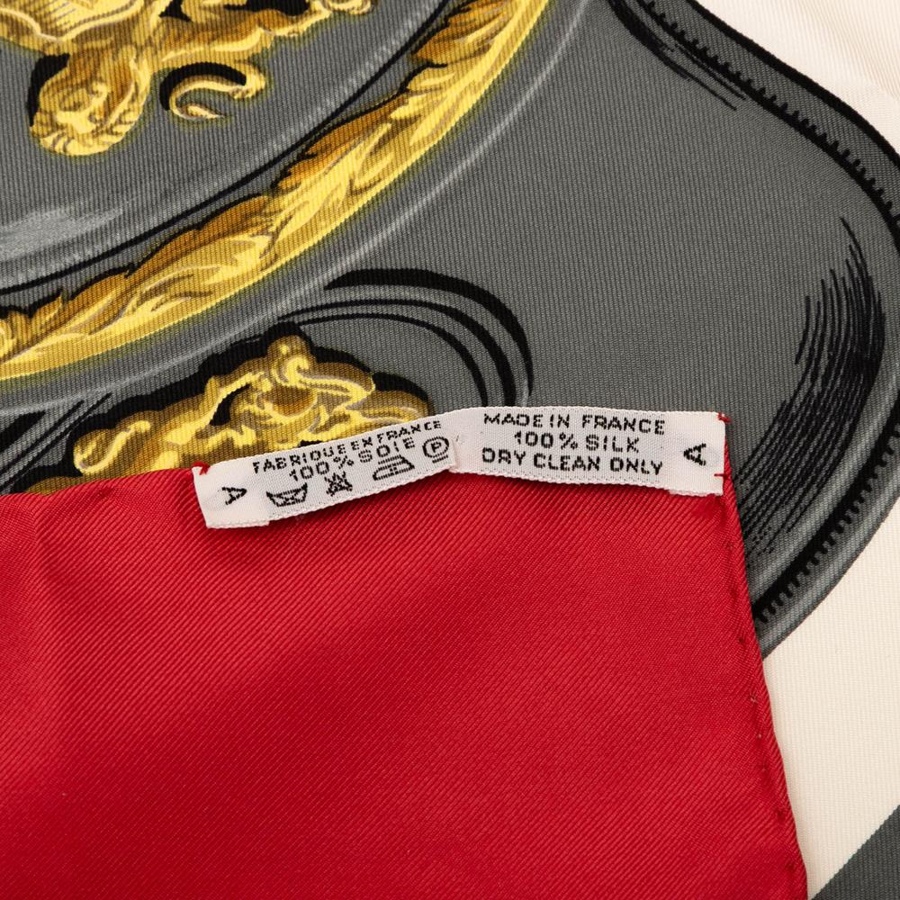 Hermès AB Hermès White Silk Fabric Brides de Gala Scarf France