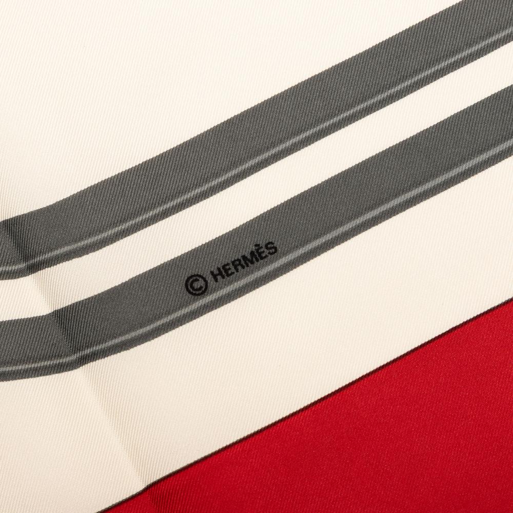 Hermès AB Hermès White Silk Fabric Brides de Gala Scarf France