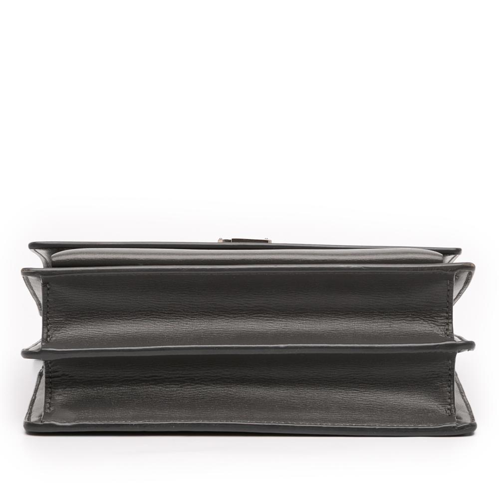 Saint Laurent AB Saint Laurent Gray Dark Gray Calf Leather Medium Monogram Sunset Crossbody Italy