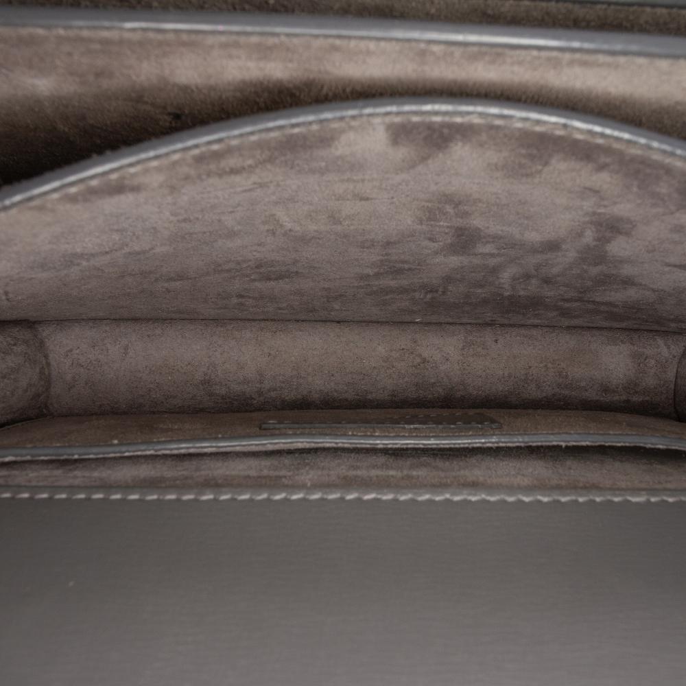 Saint Laurent AB Saint Laurent Gray Dark Gray Calf Leather Medium Monogram Sunset Crossbody Italy