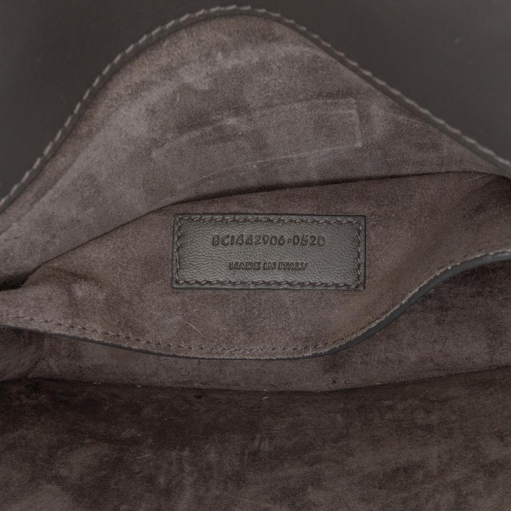 Saint Laurent AB Saint Laurent Gray Dark Gray Calf Leather Medium Monogram Sunset Crossbody Italy