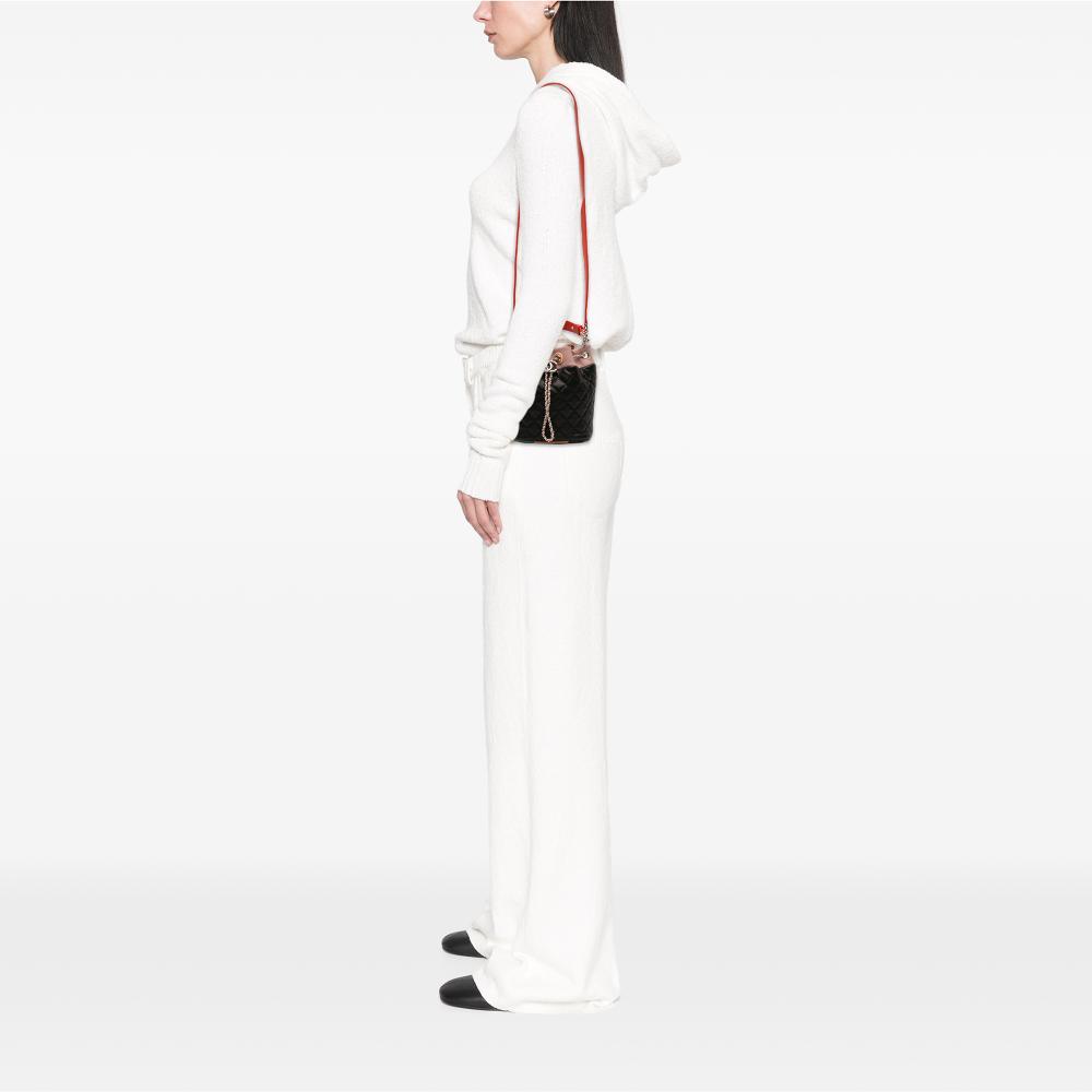 Chanel AB Chanel Blue Navy Lambskin Leather Leather CC Quilted Lambskin Cuba Drawstring Bucket Bag Italy