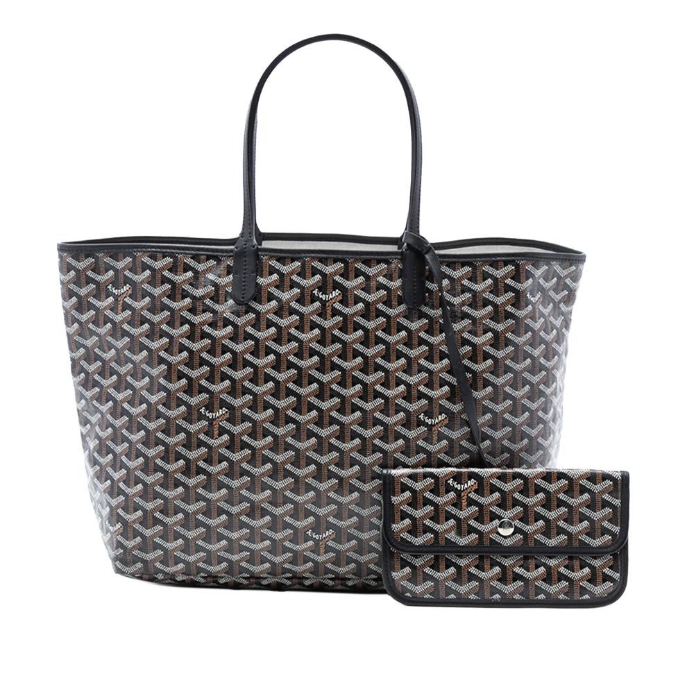 Goyard AB Goyard Black Coated Canvas Fabric Goyardine Saint Louis PM France