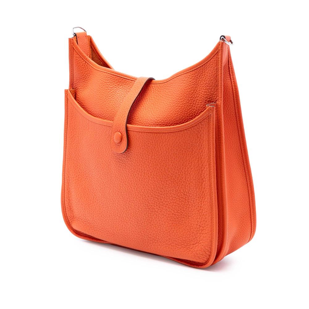 Hermès AB Hermès Orange Calf Leather Clemence Evelyne III GM France