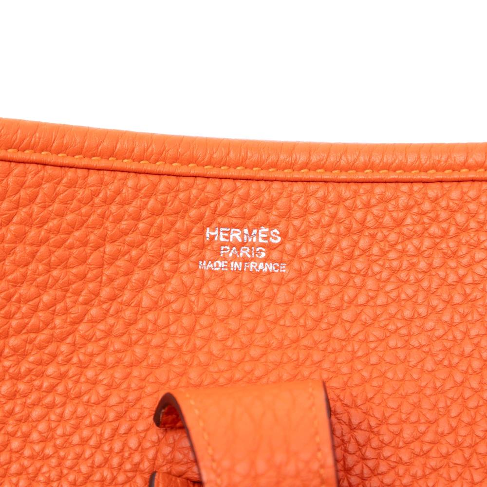 Hermès AB Hermès Orange Calf Leather Clemence Evelyne III GM France