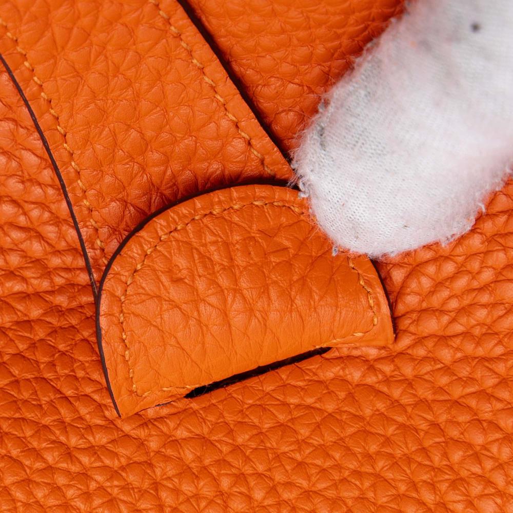 Hermès AB Hermès Orange Calf Leather Clemence Evelyne III GM France