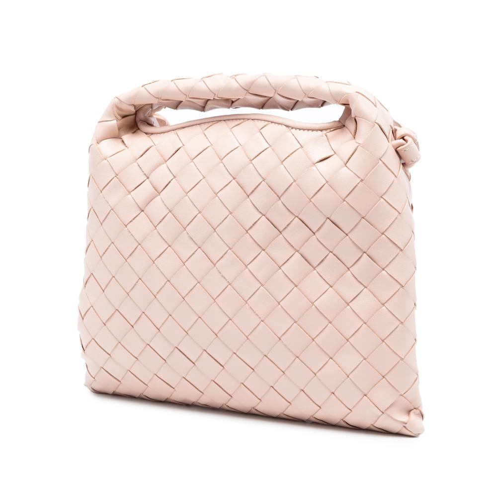 Bottega Veneta AB Bottega Veneta Pink Light Pink Calf Leather Mini skin Intrecciato Hop Satchel Italy