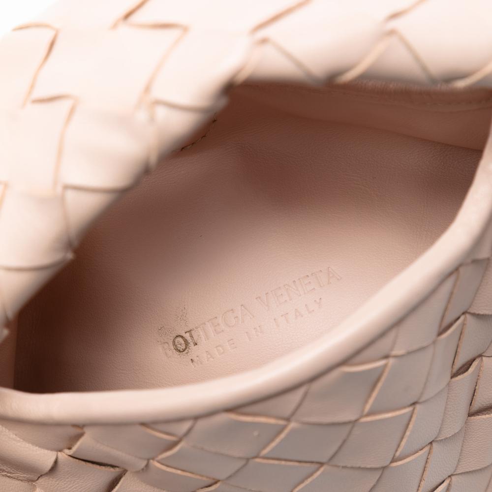Bottega Veneta AB Bottega Veneta Pink Light Pink Calf Leather Mini skin Intrecciato Hop Satchel Italy