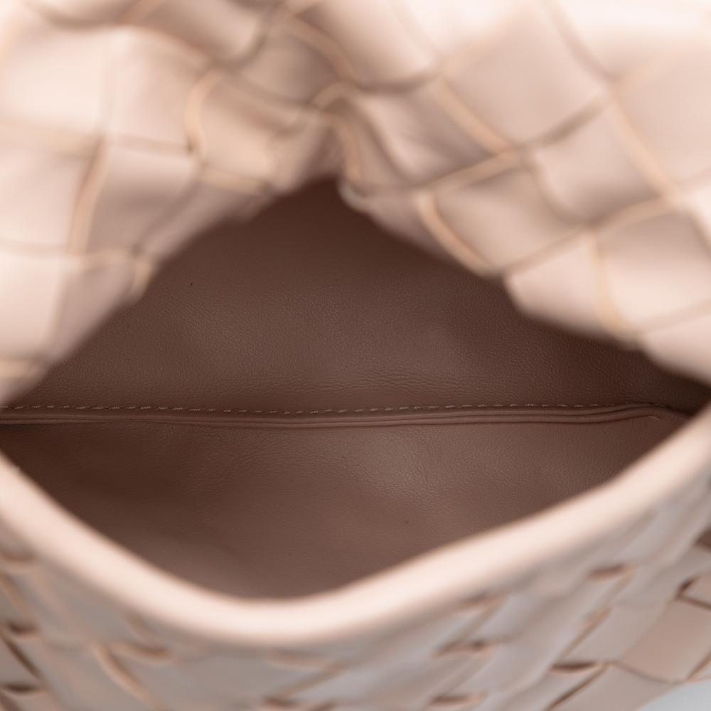Bottega Veneta AB Bottega Veneta Pink Light Pink Calf Leather Mini skin Intrecciato Hop Satchel Italy