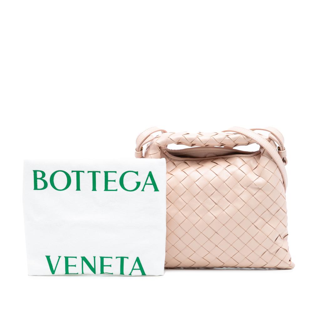Bottega Veneta AB Bottega Veneta Pink Light Pink Calf Leather Mini skin Intrecciato Hop Satchel Italy