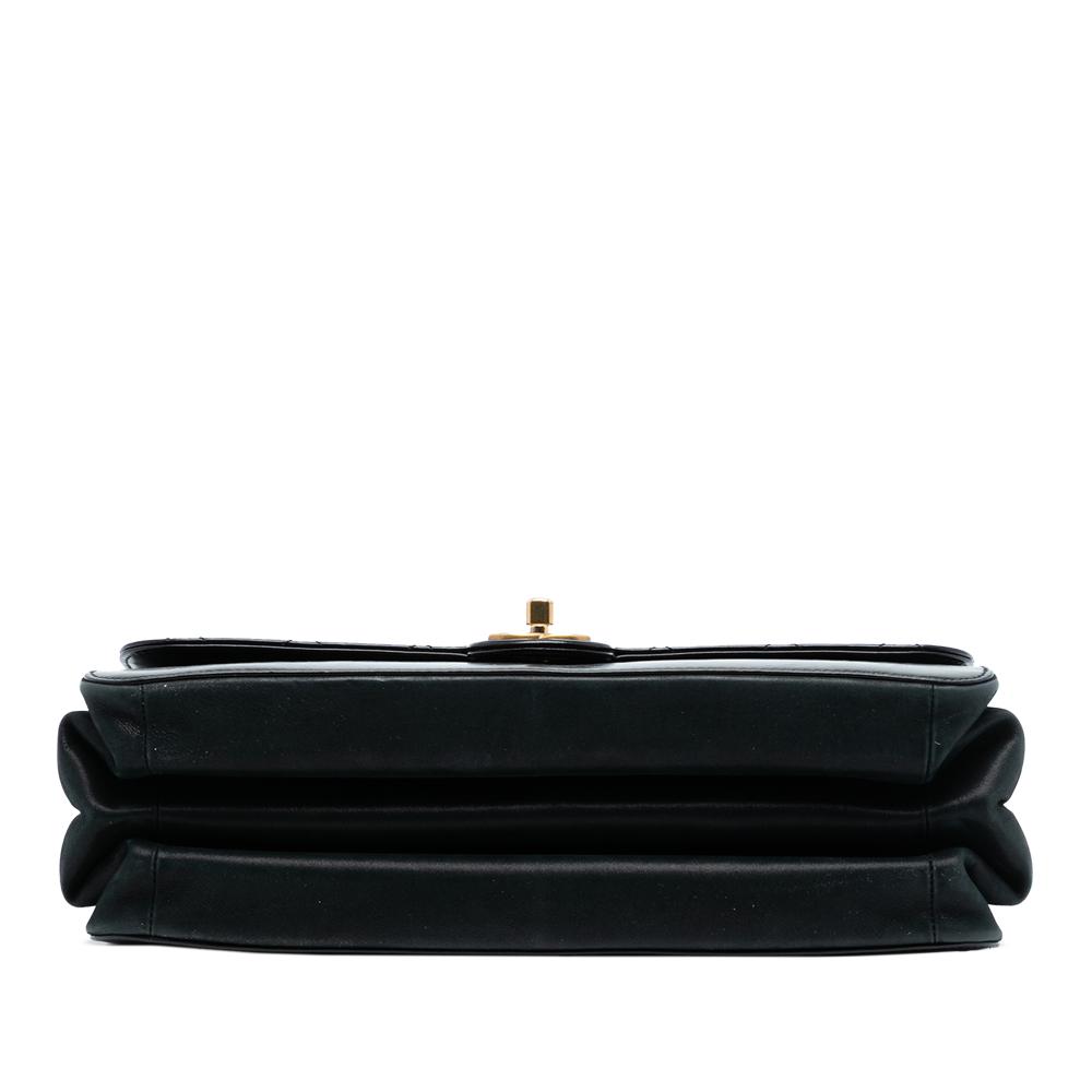 Chanel B Chanel Black Lambskin Leather Leather Paris Cosmopolite Aged Calfskin Straight Lined Flap Italy