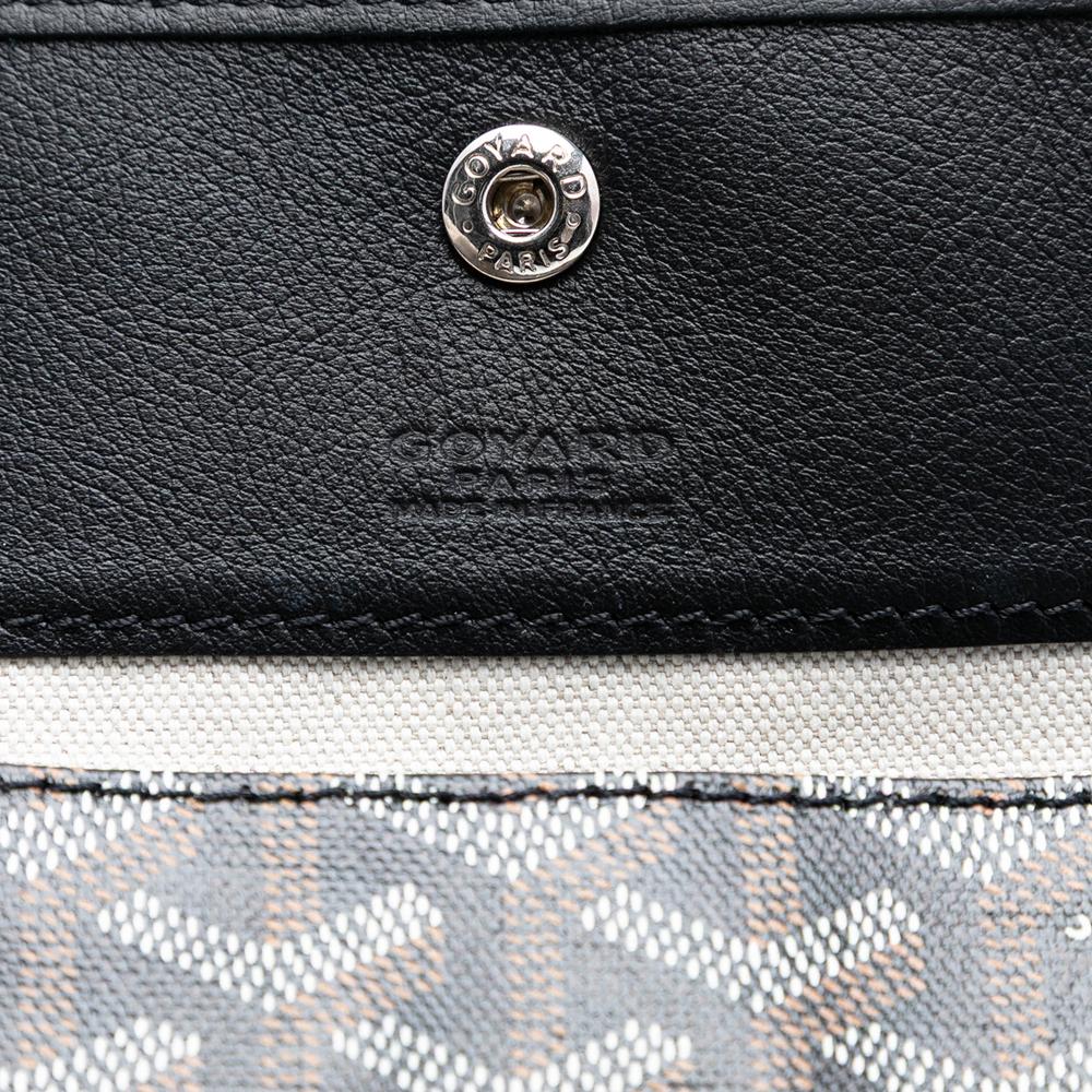Goyard B Goyard Black Coated Canvas Fabric Goyardine Saint Louis PM France
