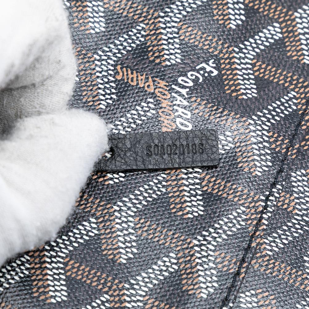 Goyard B Goyard Black Coated Canvas Fabric Goyardine Saint Louis PM France