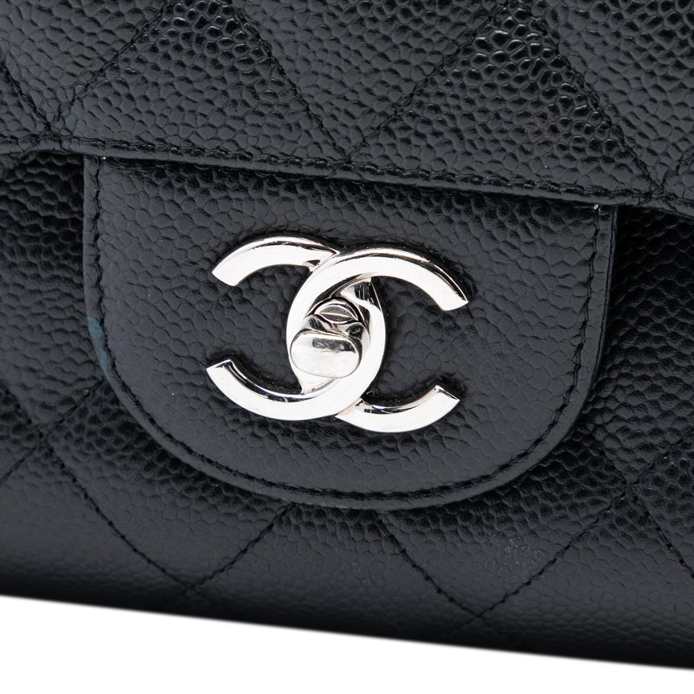 Chanel B Chanel Black Caviar Leather Leather Jumbo Classic Caviar Double Flap Italy