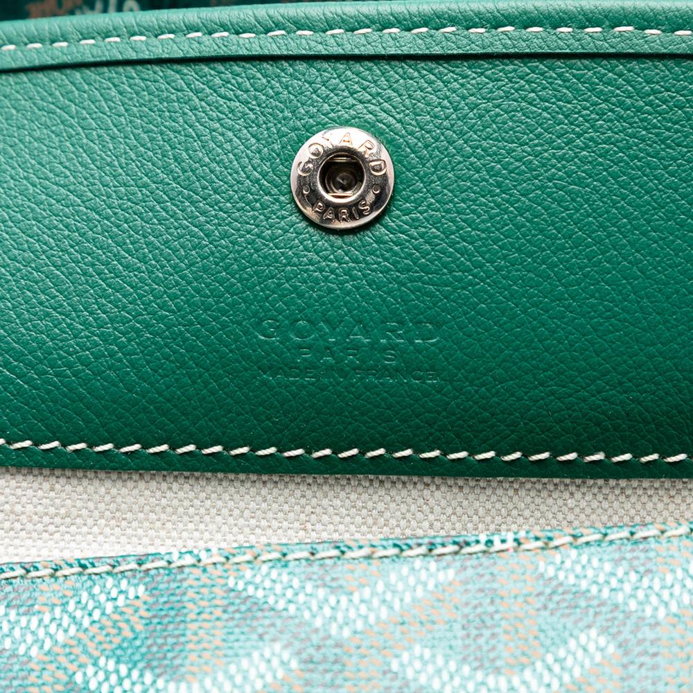 Goyard AB Goyard Green Coated Canvas Fabric Goyardine Saint Louis PM France