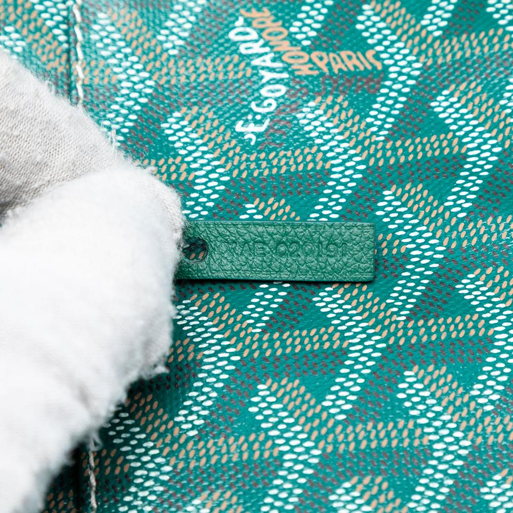 Goyard AB Goyard Green Coated Canvas Fabric Goyardine Saint Louis PM France