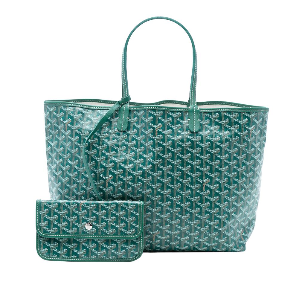 Goyard AB Goyard Green Coated Canvas Fabric Goyardine Saint Louis PM France