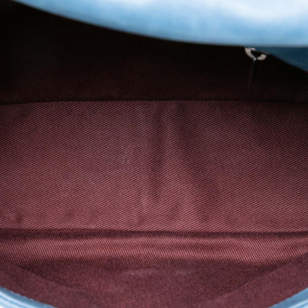 Chanel B Chanel Blue Calf Leather Medium Iridescent skin In The Mix Flap Italy