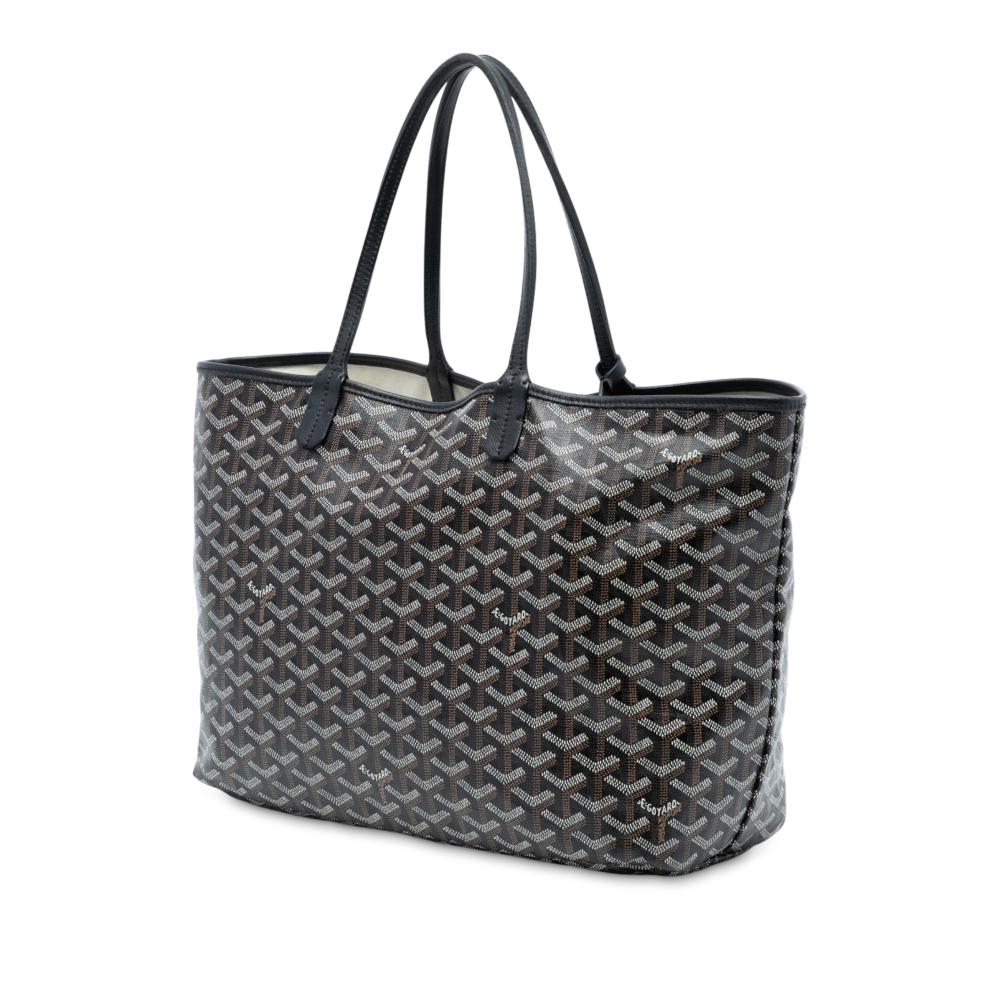 Goyard B Goyard Black Coated Canvas Fabric Goyardine Saint Louis PM France