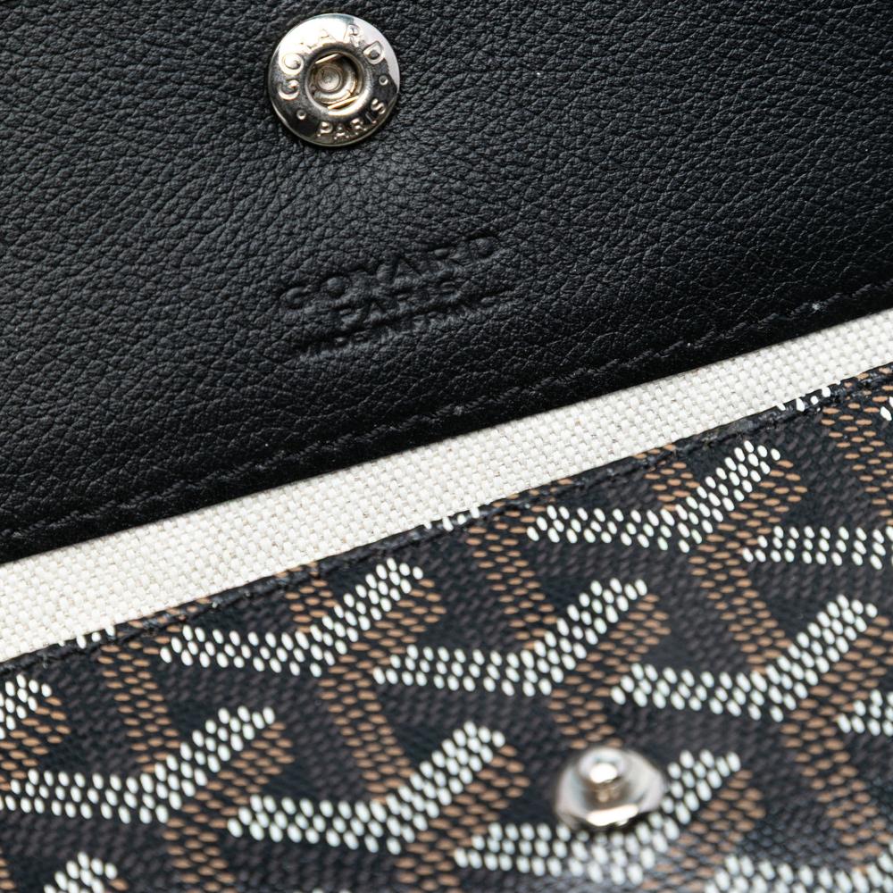 Goyard B Goyard Black Coated Canvas Fabric Goyardine Saint Louis PM France
