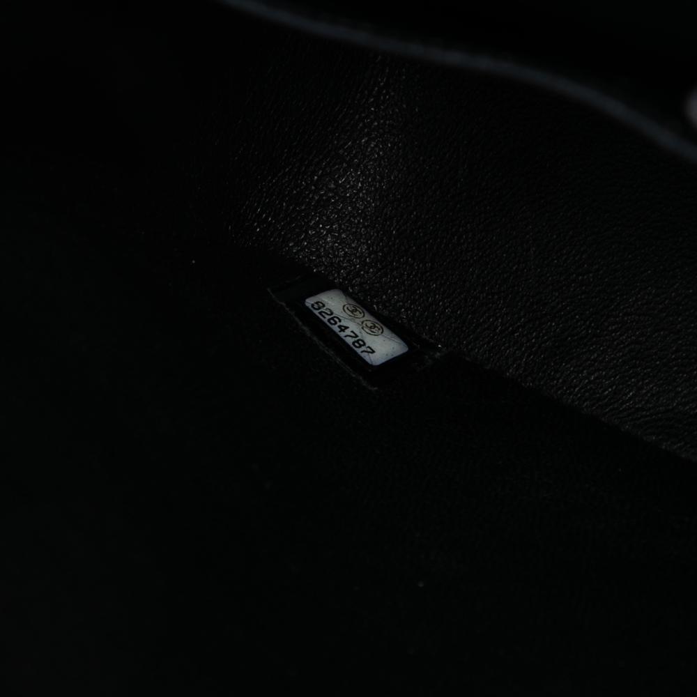 Chanel B Chanel White with Black Canvas Fabric Medium Classic Coco Mademoiselle Double Flap France