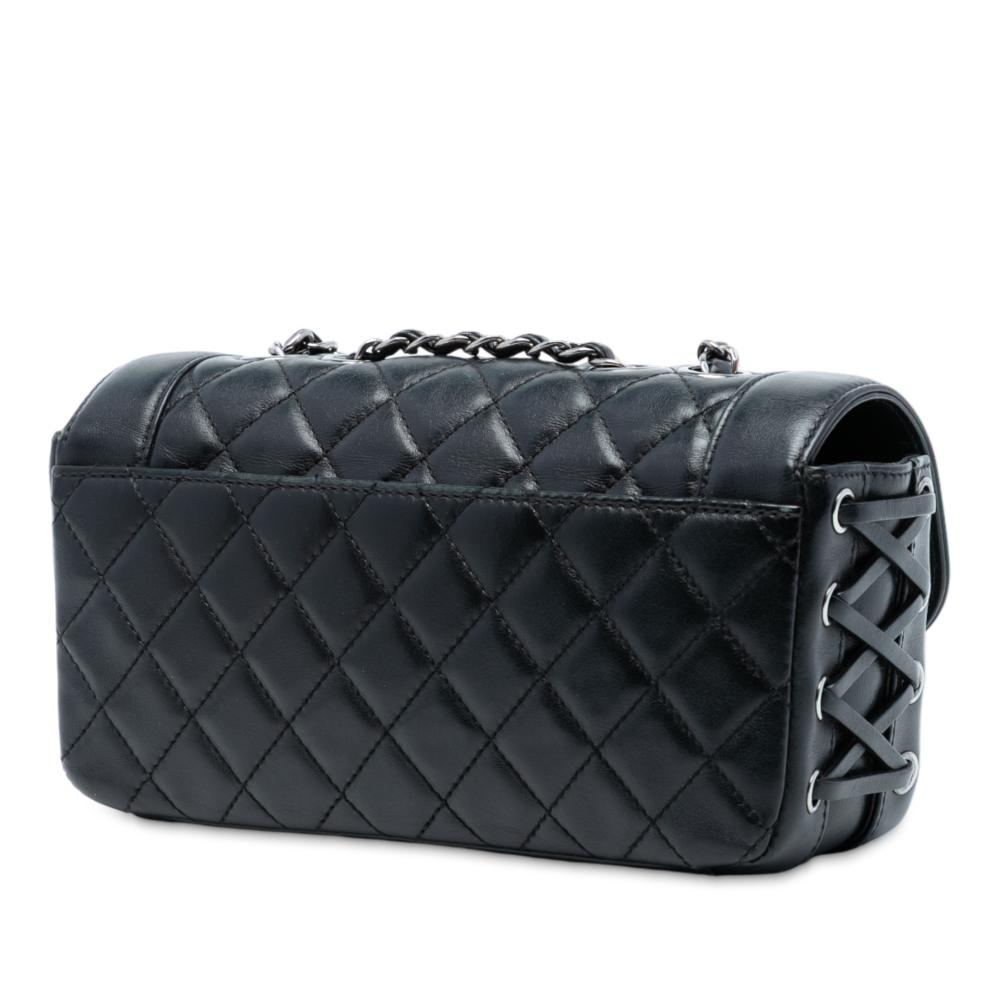 Chanel B Chanel Black Lambskin Leather Leather Small Quilted Lambskin Mademoiselle Chic Flap Italy