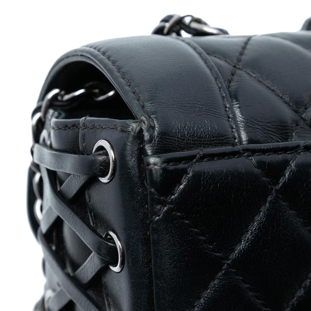 Chanel B Chanel Black Lambskin Leather Leather Small Quilted Lambskin Mademoiselle Chic Flap Italy