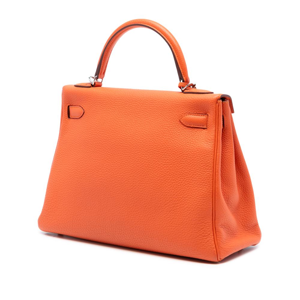 Hermès B Hermès Orange Dark Orange Calf Leather Togo Kelly II Retourne 32 France