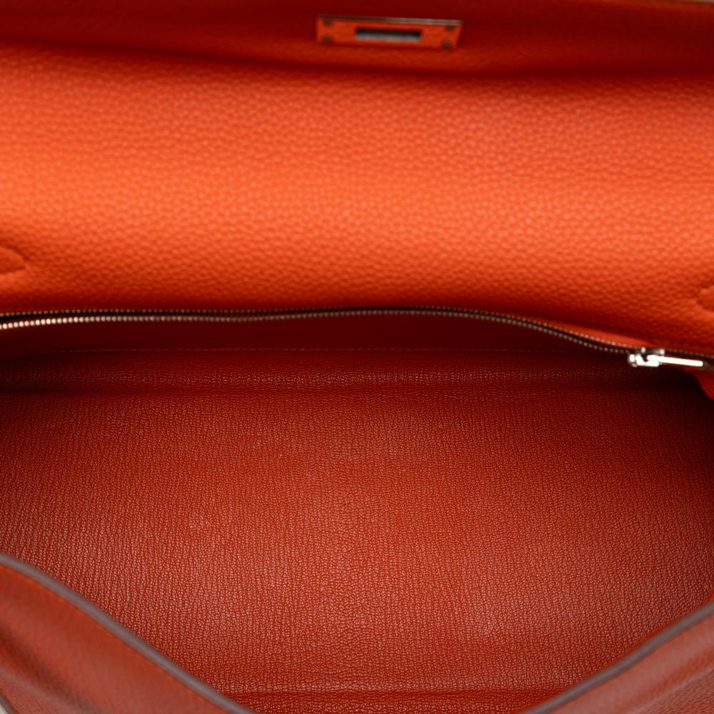 Hermès B Hermès Orange Dark Orange Calf Leather Togo Kelly II Retourne 32 France