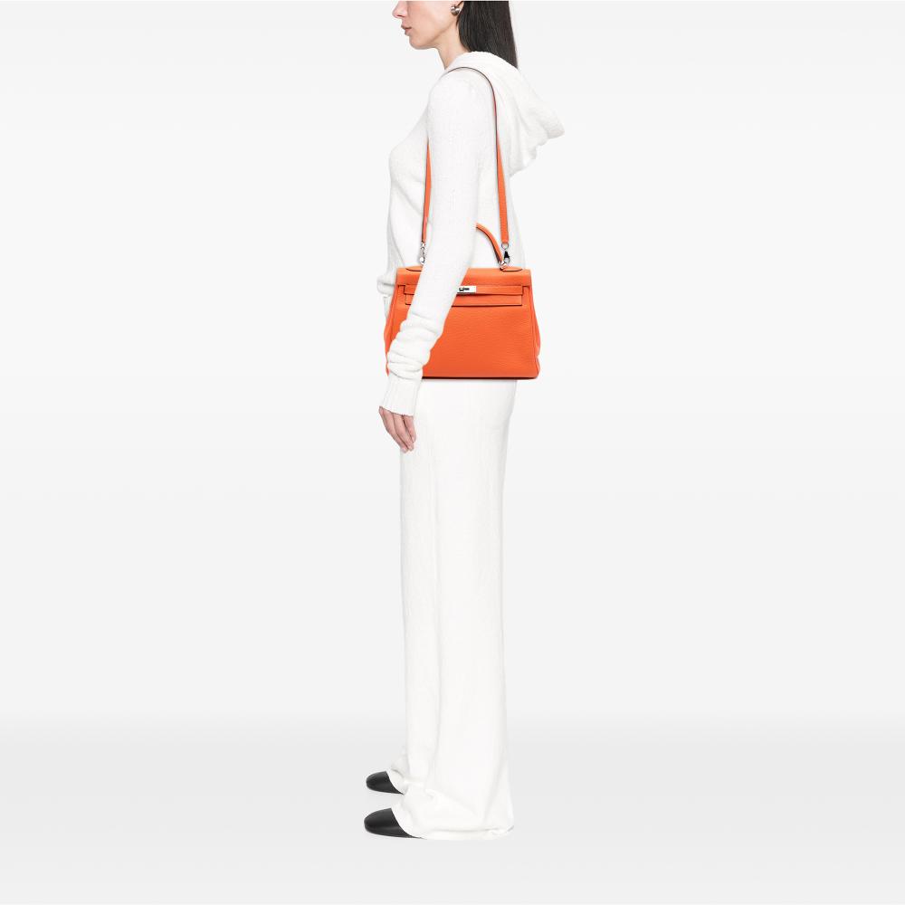 Hermès B Hermès Orange Dark Orange Calf Leather Togo Kelly II Retourne 32 France