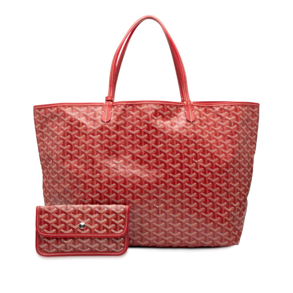 Goyard AB Goyard Red Coated Canvas Fabric Goyardine Saint Louis GM France