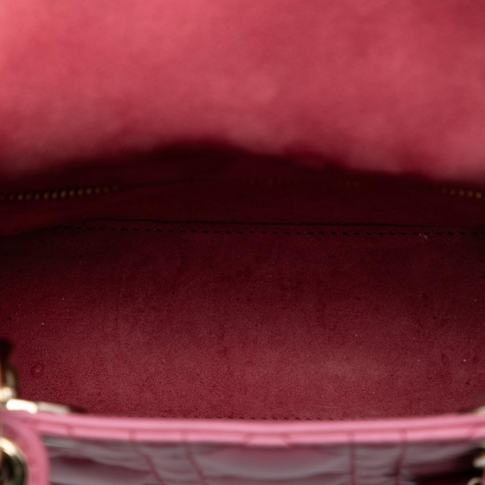 Christian Dior B Dior Pink Lambskin Leather Leather Small Gradient Lambskin Cannage Lady Dior Italy