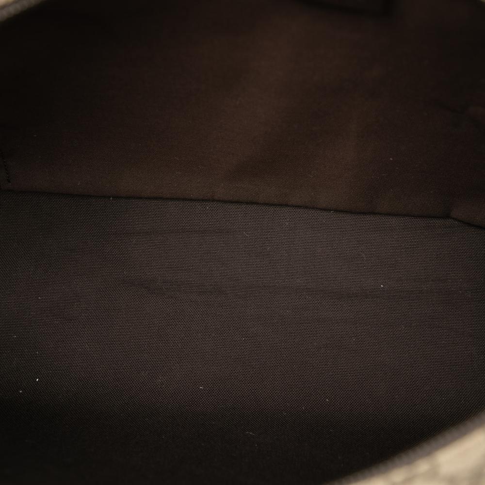 Gucci AB Gucci Brown Beige Coated Canvas Fabric GG Supreme Tote Italy