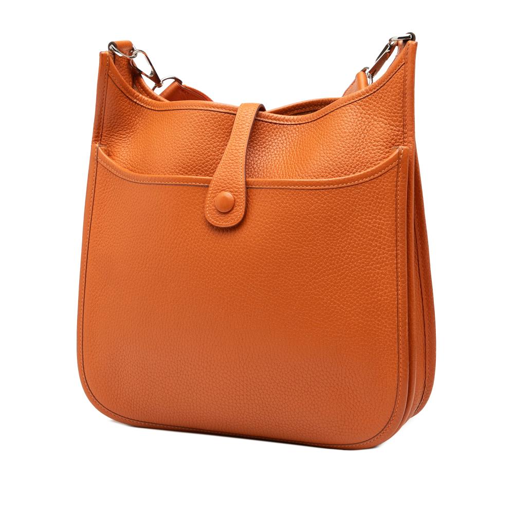 Hermès B Hermès Orange Calf Leather Clemence Evelyne III PM France