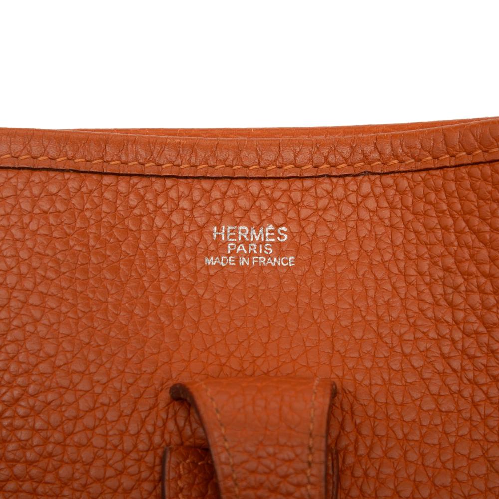 Hermès B Hermès Orange Calf Leather Clemence Evelyne III PM France