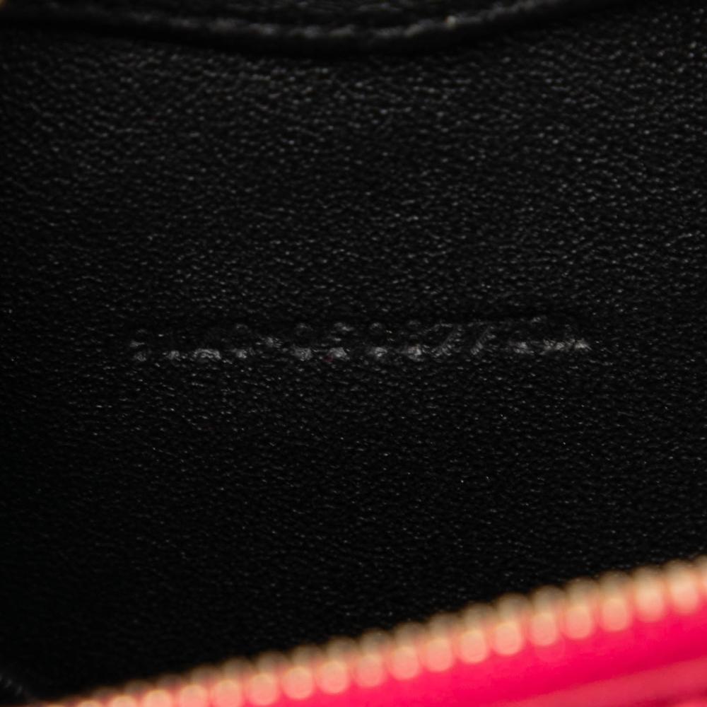 Saint Laurent Pink Hot Pink Calf Leather Mini Metallic Chevron Monogram Love Heart Chain Bag Italy