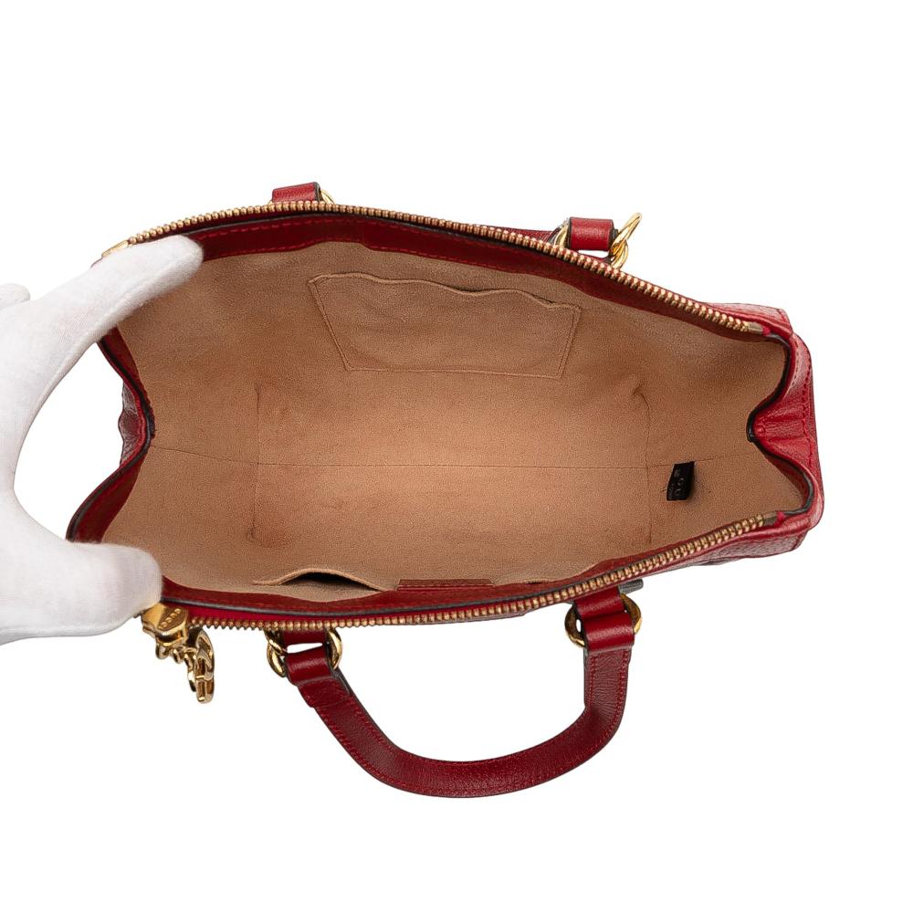 Gucci B Gucci Brown Beige with Multi Coated Canvas Fabric GG Flora Ophidia Satchel Italy