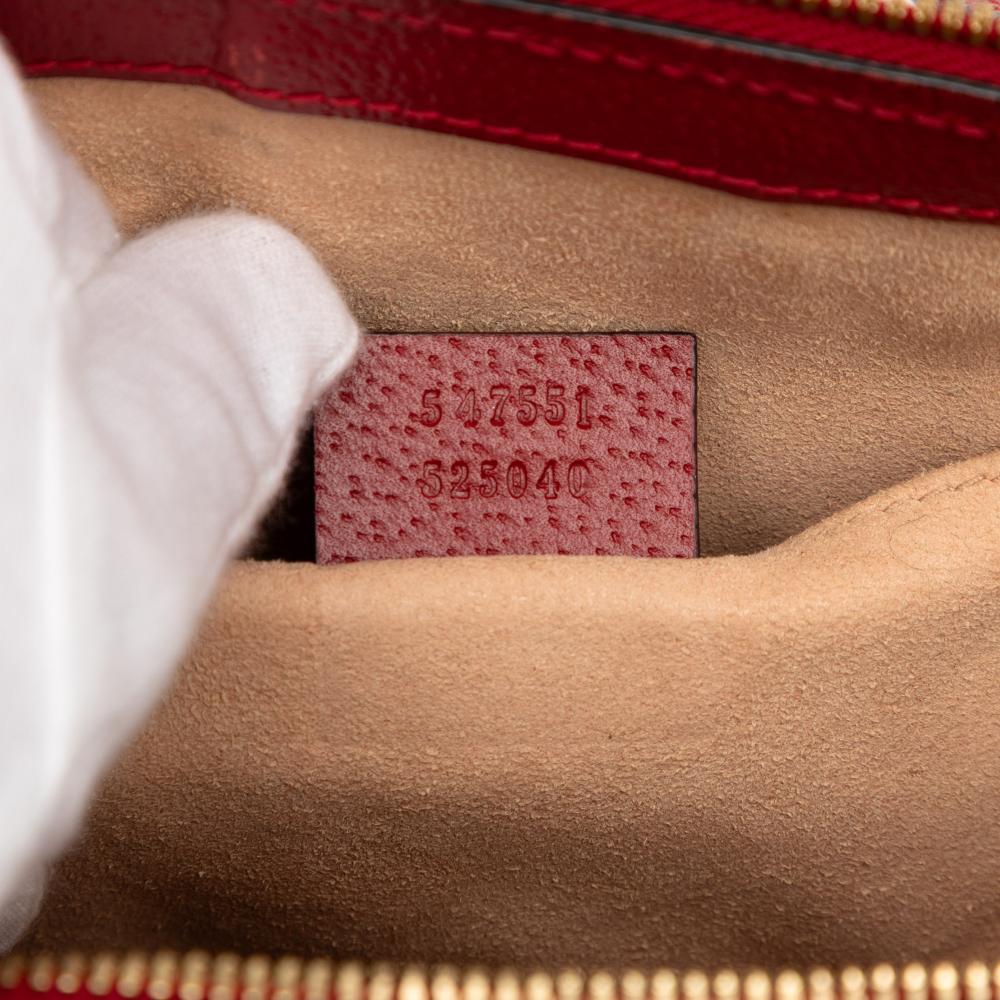 Gucci B Gucci Brown Beige with Multi Coated Canvas Fabric GG Flora Ophidia Satchel Italy