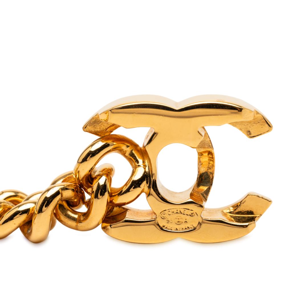 Chanel AB Chanel Gold Gold Plated Metal CC Turn Lock Bracelet France