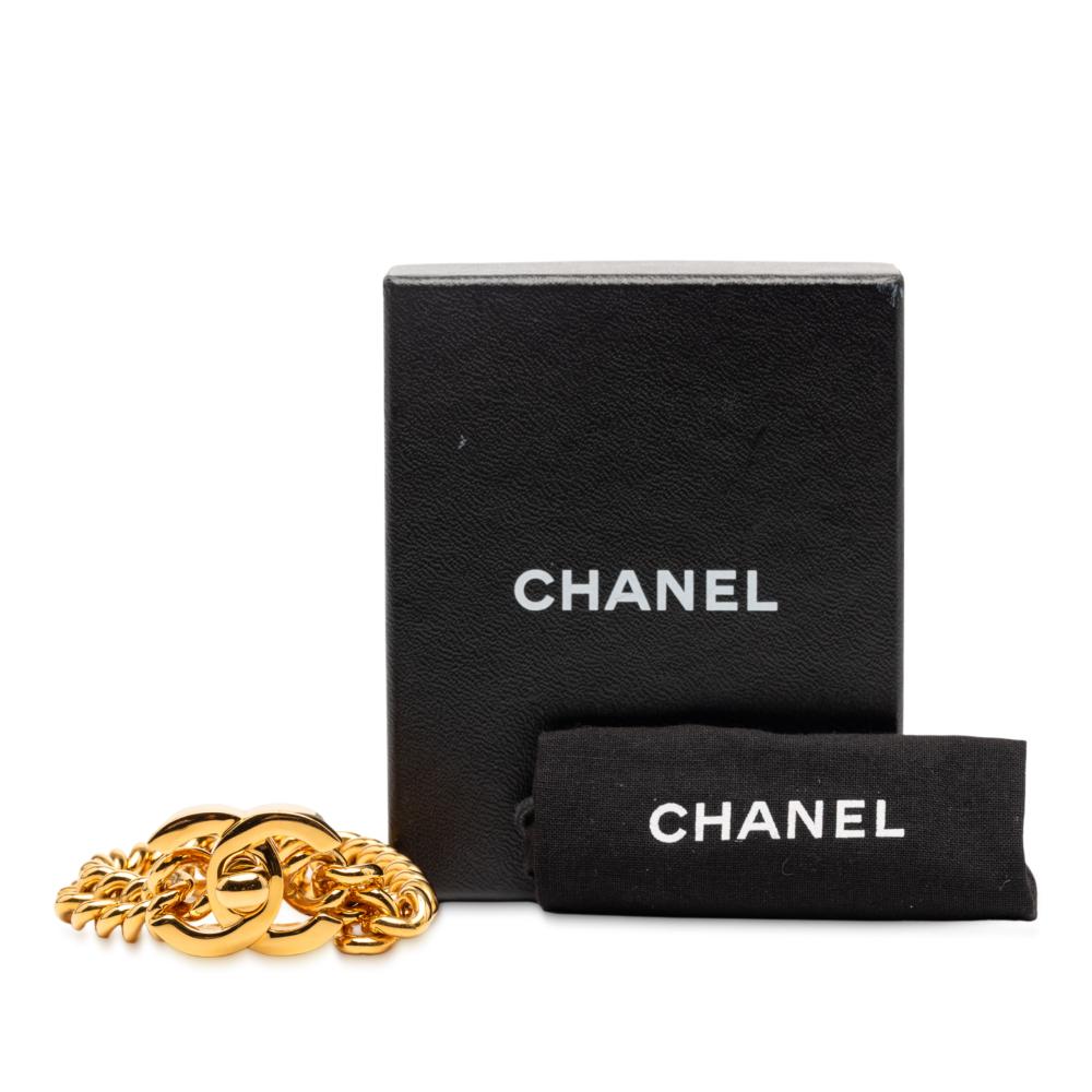 Chanel AB Chanel Gold Gold Plated Metal CC Turn Lock Bracelet France