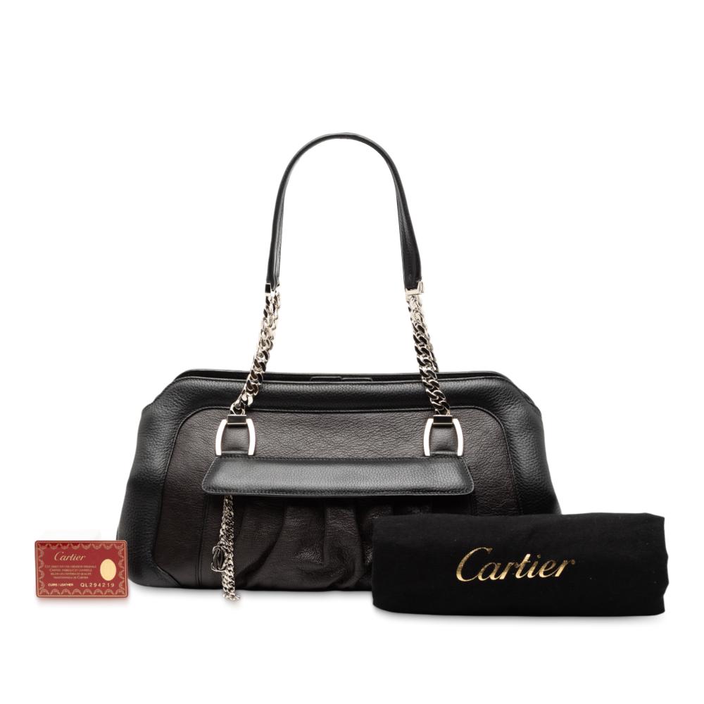 Cartier AB Cartier Black Calf Leather La Dona Shoulder Bag Italy