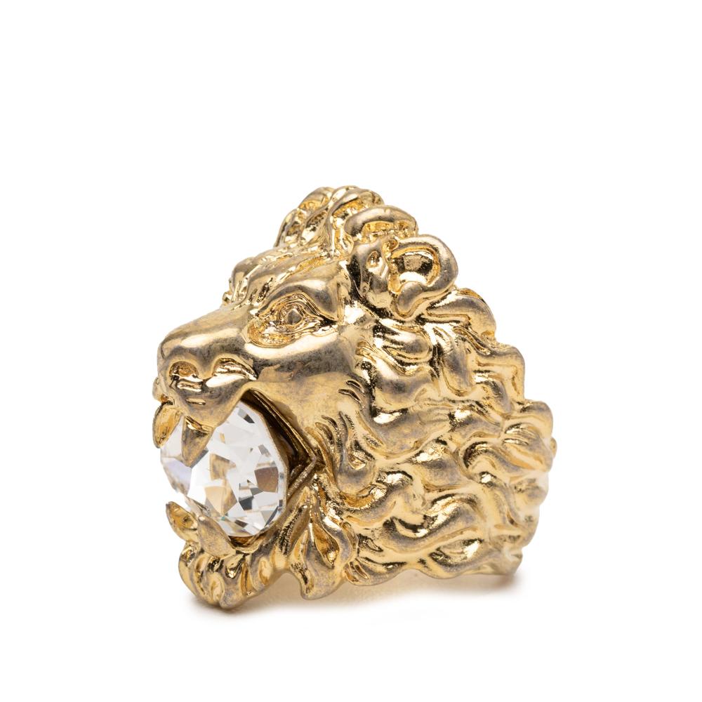 Gucci B Gucci Gold Gold Plated Metal Lion Head Ring 19 Italy