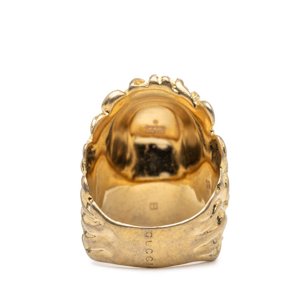 Gucci B Gucci Gold Gold Plated Metal Lion Head Ring 19 Italy