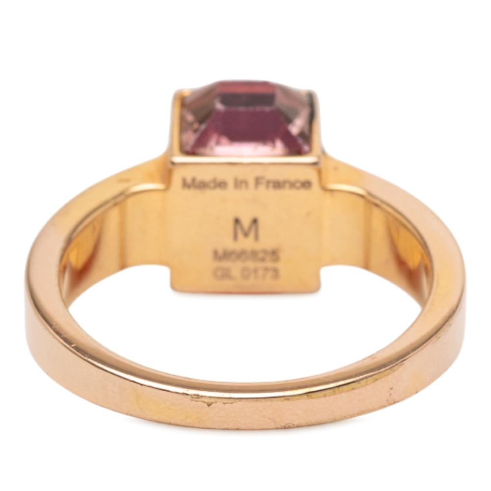 Louis Vuitton B Louis Vuitton Gold Gold Plated Metal Crystal Gamble Cocktail Ring M France