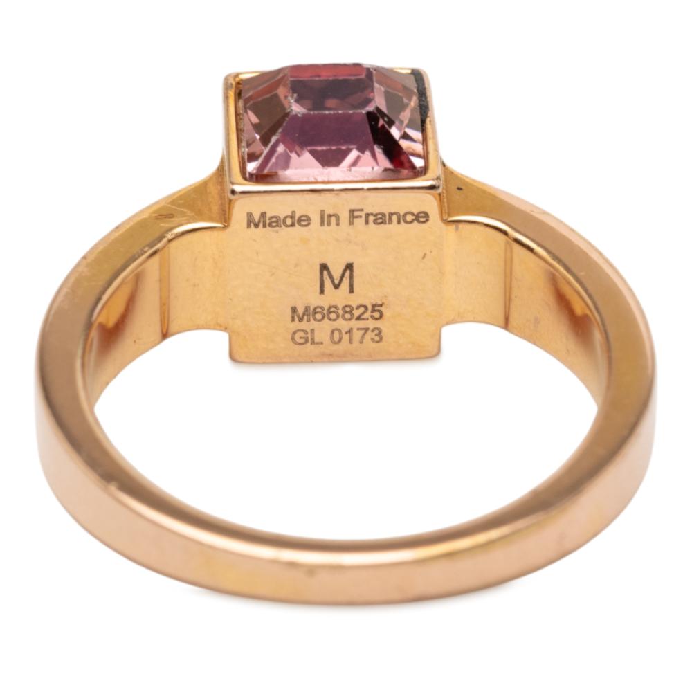Louis Vuitton B Louis Vuitton Gold Gold Plated Metal Crystal Gamble Cocktail Ring M France