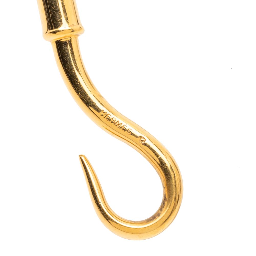 Hermès B Hermès Brown with Gold Calf Leather Jumbo Hook Double Tour Bracelet France