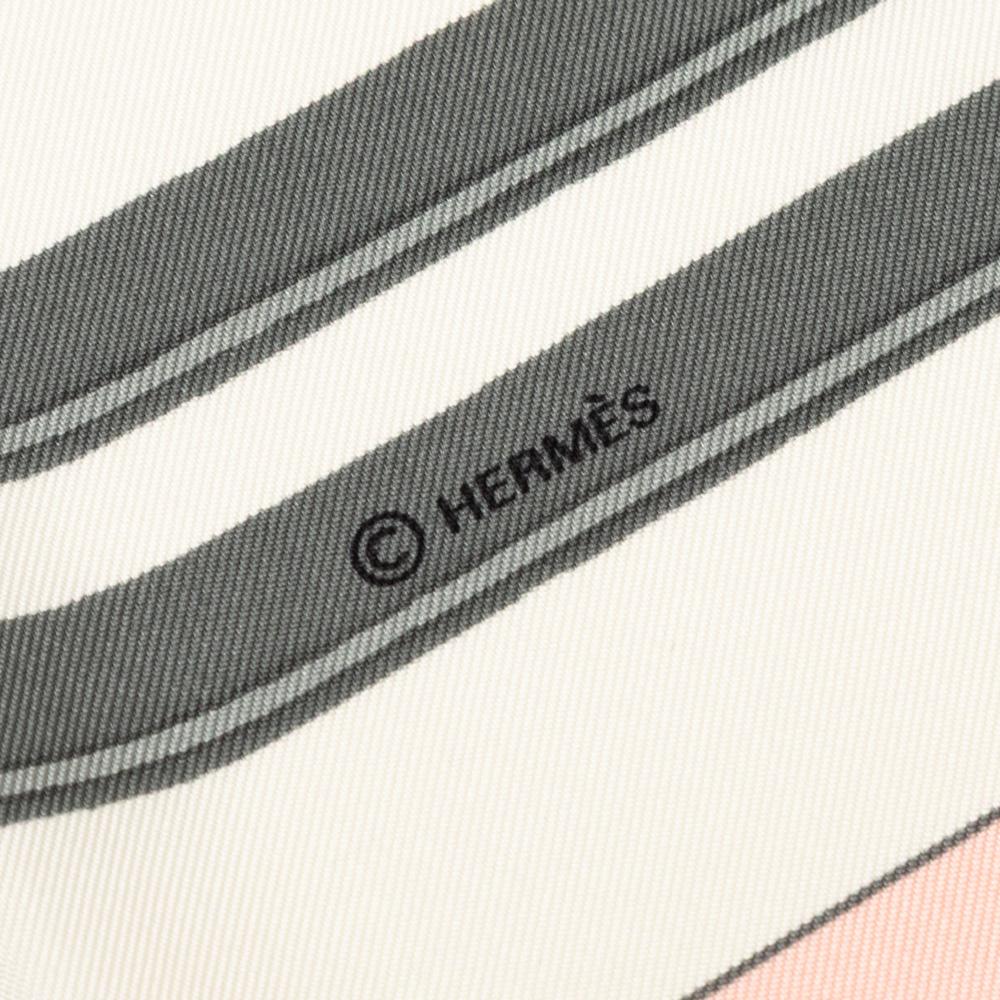 Hermès AB Hermès White with Multi Silk Fabric Brides de Gala Scarf 90 France