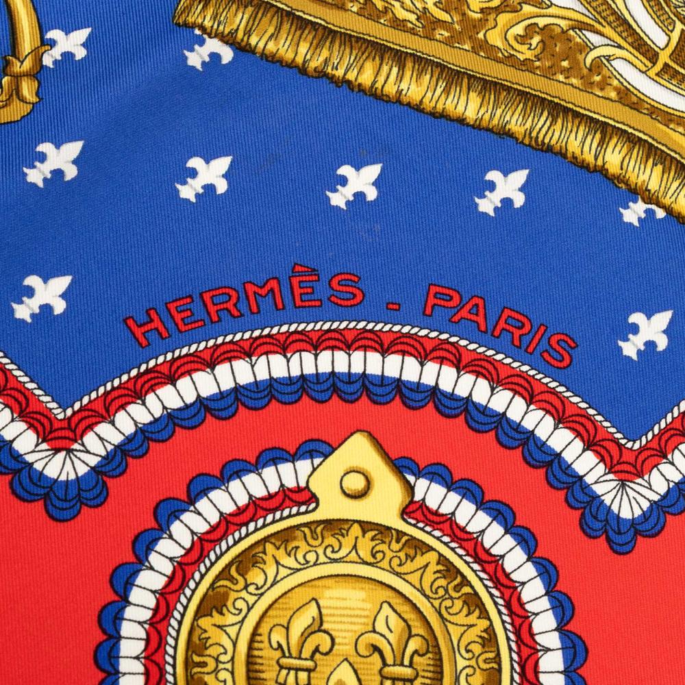 Hermès AB Hermès Blue Silk Fabric Selles a Housse Scarf 90 France