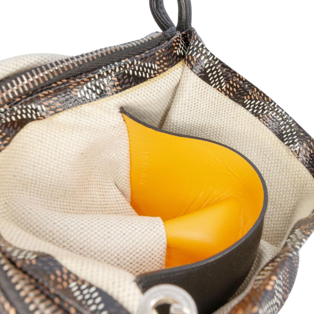 Goyard AB Goyard Black Coated Canvas Fabric Goyardine Plumet Pocket Wallet France